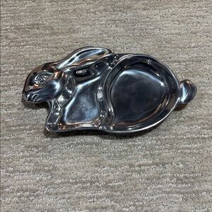 Arthur Court Silver Rabbit Trinket Candy Dish Large
